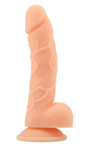 Телесный фаллоимитатор с мошонкой на присоске Chisa Labour CN-101743437 (20 см)