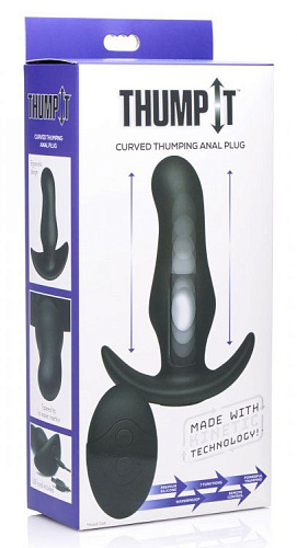 Чёрная анальная вибропробка XR Brands Kinetic Thumping 7X Prostate Anal Plug AF914 (13,3 см)