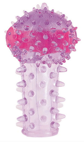 Фиолетовая вибронасадка на палец или вибратор ToyFa 818036-4