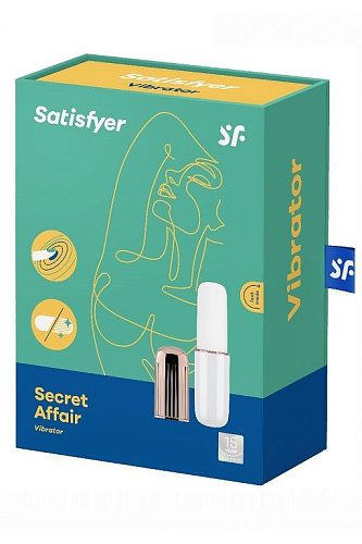 Бело-золотистая перезаряжаемая вибропулька Satisfyer Mini Secret Affair J2018-45