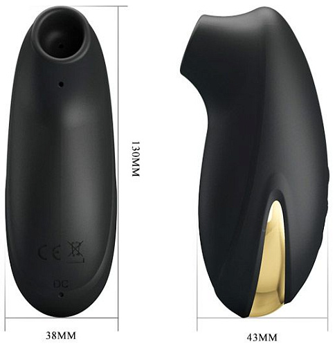 Чёрный вакуумный стимулятор клитора Baile Otis BI-014633-1