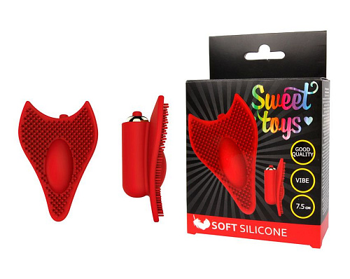 Красный клиторальный стимулятор с шипиками Bior toys ST-40143-3 (7,5 см)