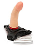 Телесный изогнутый вибрострапон Пикантные штучки DP02073-7Z (16 см)