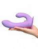 Сиреневый перезаряжаемый вибратор с клиторальным отростком Pipedream Duo Pleasure Wallbang-Her PD4938-12 (17,5 см)