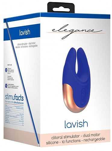 Синий клиторальный стимулятор Shots Media BV Lavish ELE007BLU (8,9 см)