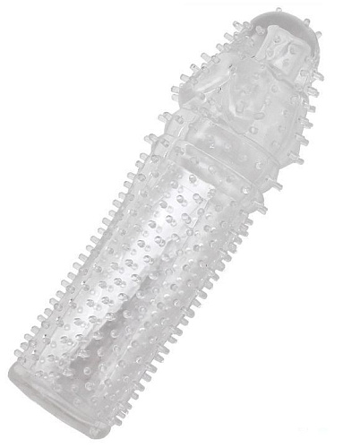 Прозрачная насадка из геля с шипами Eroticon 30269 (14 см)