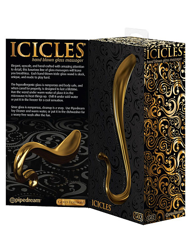 Золотистый стимулятор из стекла Pipedream G-spot PD2981-27