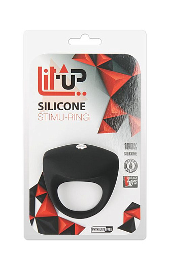 Чёрное эрекционное кольцо Dream Toys LIT-UP SILICONE STIMU RING 8 21241