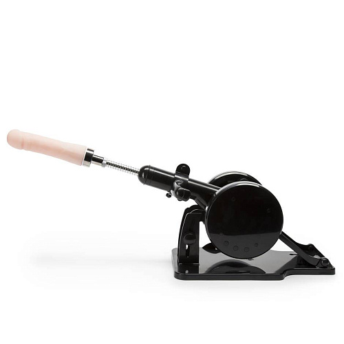 Чёрная секс-машина с двумя насадками LoveMachines Robo FUK 0815