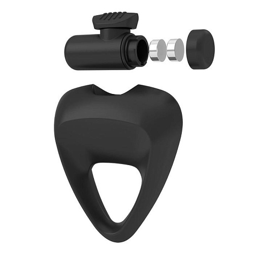 Эрекционное кольцо чёрного цвета OVO B9 BLACK