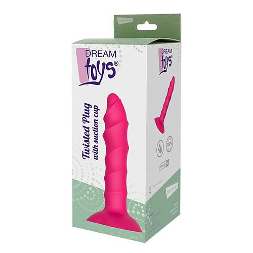 Розовый ребристый анальный фаллоимитатор Dream Toys TWISTED PLUG 21445 (14 см)