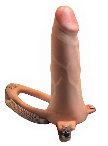 Пустотелый фаллопротез телесного цвета на регулируемых ремешках LOVETOY (А-Полимер) 751100