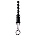 Чёрный анальный плаг-ёлочка Dream Toys ANAL BEAD WITH PLATED HANDLE 21610