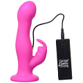 Вибромассажёр-насадка розового цвета California Exotic Novelties 10-Function Silicone Love Rider Jack Rabbit SE-1498-78-3 (19 см)