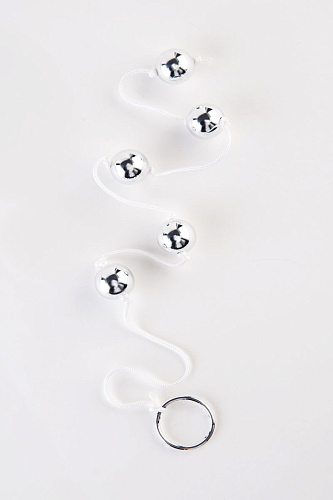 Серебристые анальные шарики Seven Creations 123S-BX