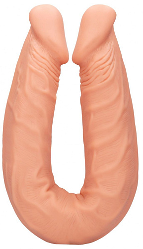 Телесный двусторонний фаллоимитатор длиной Shots Media BV Double Dong REA070FLE (48,1 см)