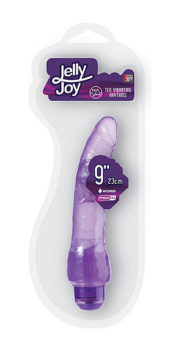 Фиолетовый вибратор-реалистик Dream Toys JELLY JOY 9INCH 10 RHYTHMS PURPLE 20851 (23 см)