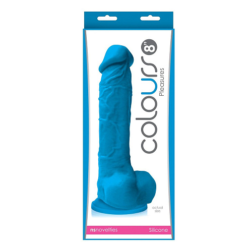 Голубой фаллоимитатор на присоске NS Novelties Pleasures 8 Dildo NSN-0405-27 (24,7 см)