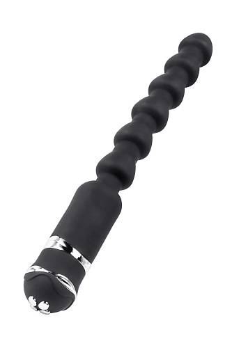 Чёрный силиконовый анальный вибростимулятор ToyFa ZL05 (35 см)