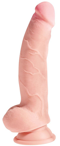 Телесный фаллоимитатор на присоске Pipedream 8 Triple Density Fat Cock with Balls PD5719-21 (24,1 см)
