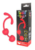 Красные силиконовые вагинальные шарики с ограничителем Bior toys ST-40135-3