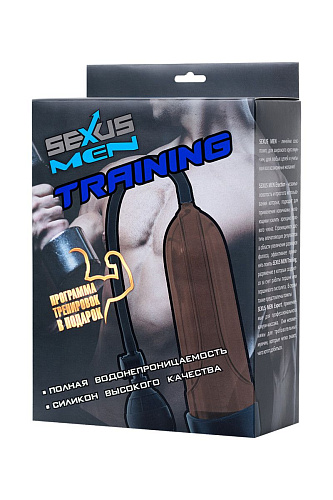 Мужская помпа-массажёр с силиконовой вставкой дымчатая Sexus 709008