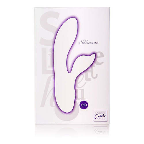 Фиолетовый вибромассажёр с лепестком для стимуляции клитора California Exotic Novelties Silhouette S19 SE-4594-20-3