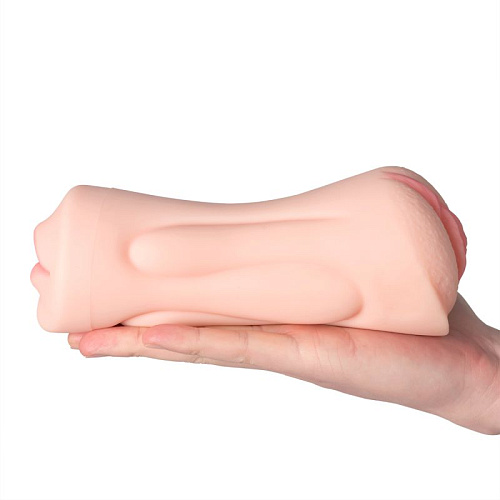 Двусторонний мастурбатор вагина и ротик телесного цвета Svakom Debby ZW6