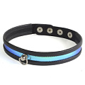Узкий сине-черный ошейник с голографией Sitabella 3124-19