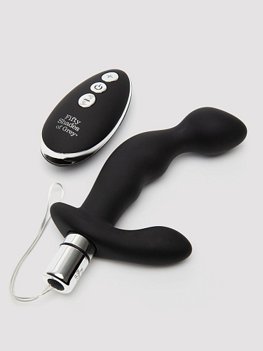 Чёрный вибромассажёр простаты Fifty Shades of Grey Relentless Vibrations Remote Prostate Vibrator FS-80009 (15,2 см)