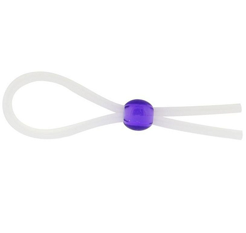 Прозрачное лассо с фиолетовой бусиной NMC SILICONE COCK RING WITH BEAD LAVENDER 170053