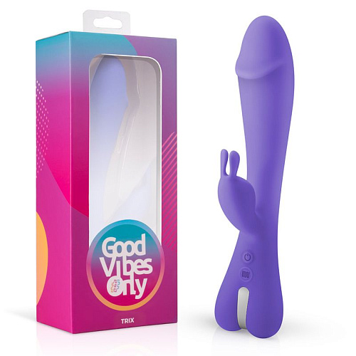 Фиолетовый вибратор-кролик EDC Wholesale Trix Rabbit Vibrator GVO005 (22,5 см)