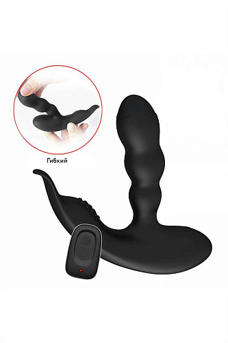 Чёрный стимулятор простаты с пультом ДУ Levett Jonas 17046