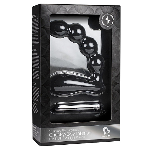 Чёрный стимулятор простаты Rocks-Off Cheeky-Boy Intense E27593