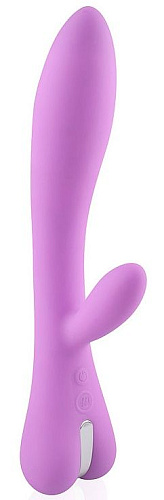 Сиреневый вибромассажёр со стимулятором клитора и 10 режимами вибрации Bior toys WSL-15004