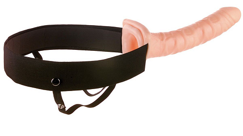Мужской полый страпон телесного цвета Pipedream 10 Hollow Strap On PD3948-21