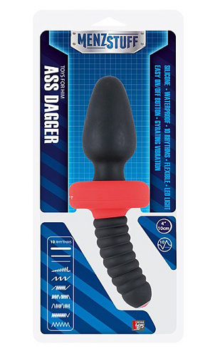 Чёрная двусторонняя анальная пробка Dream Toys MENZSTUFF ASS DAGGER CONED 20901 (22 см)