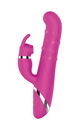 Розовый вибратор-кролик Tonga NAGHI NO.41 RECHARGEABLE DUO VIBRATOR 530041 (24 см)