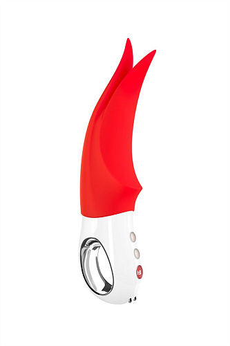 Оранжевый вибратор с раздвоенным кончиком Fun Factory Volta 1141023 (18,9 см)