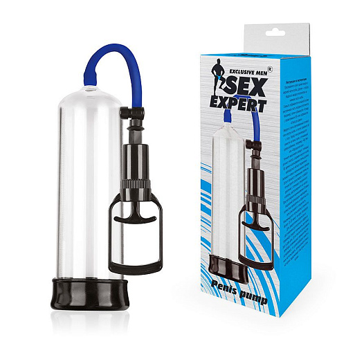 Прозрачная мужская вакуумная помпа Bior toys Sex Expert SEM-55161