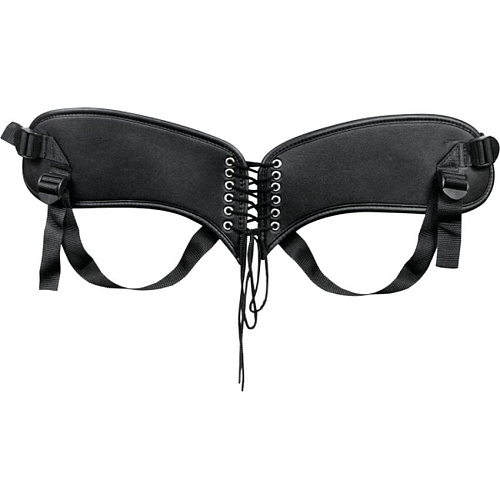 Чёрные трусики из нейлона для фиксации насадки кольцом Evolved Ultimate Adjustable Harness 840336