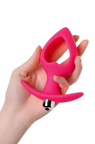 Розовая анальная вибровтулка в форме сердца POPO Pleasure 731336 (14 см)