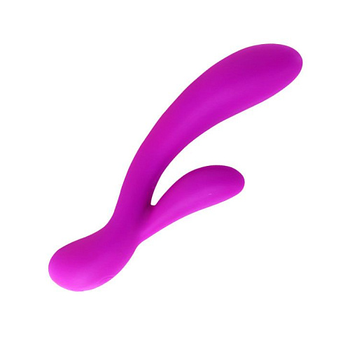 Перезаряжаемый лиловый вибратор с клиторальным отростком Baile Angela BI-014169 (21 см)