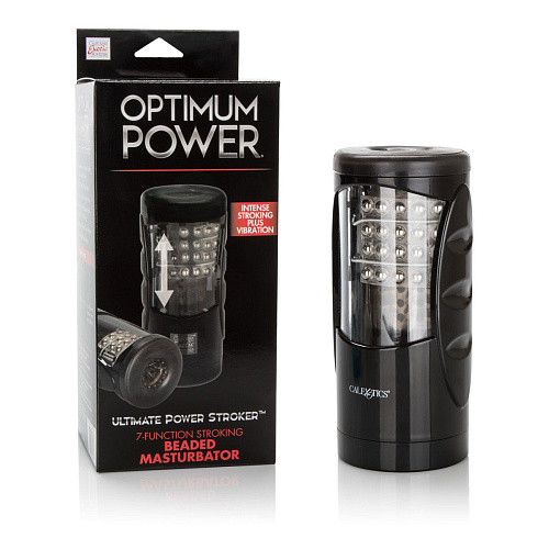 Мастурбатор с вибрацией в чёрном цвете California Exotic Novelties Optimum Power Ultimate Power Stroker SE-0856-03-3