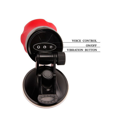 Чёрно-красный мастурбатор-анус с вибрацией и голосовым сопровождением Baile Crazy Bull FLORA  BM-00900T47S-1