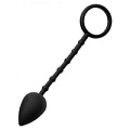 Чёрное эрекционное кольцо с каплевидной анальной пробкой XR Brands Imbed Silicone Anal Plug and Cock Ring AE690