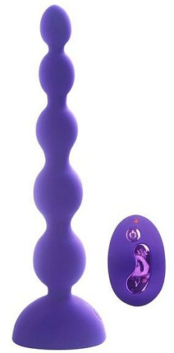 Фиолетовый анальный вибростимулятор с пультом ДУ Howells Anal Beads L 189024pur (21,5 см)
