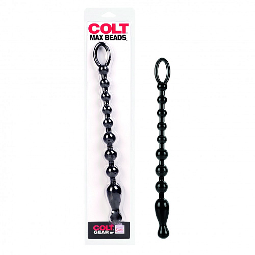 Анальная чёрная цепочка California Exotic Novelties COLT Max Beads SE-6899-03-2 (28 см)