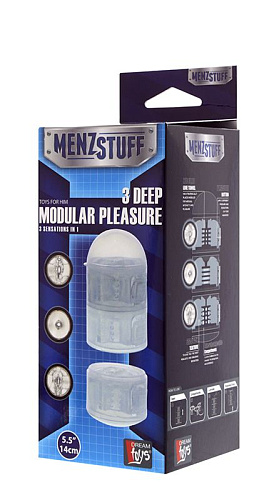 Прозрачный модульный мастурбатор Dream Toys MENZSTUFF 3 DEEP MODULAR PLEASURES 20734