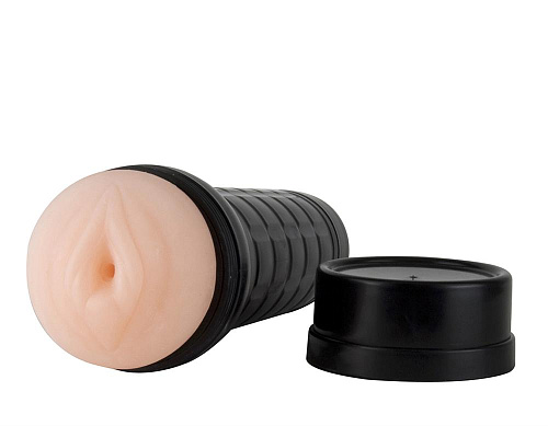 Мастурбатор-вагина чёрно-телесного цвета Seven Creations DEE DL LITE VAGINA 50846